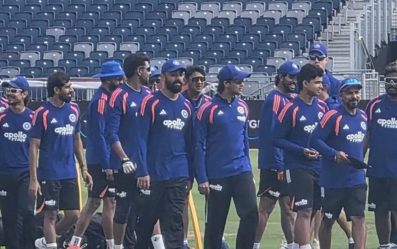 Varun Chakravarthy with the Indian T20I squad in England