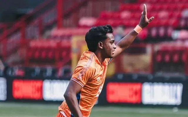 Nikhil Barla in action for India in the 2026 Unity Cup