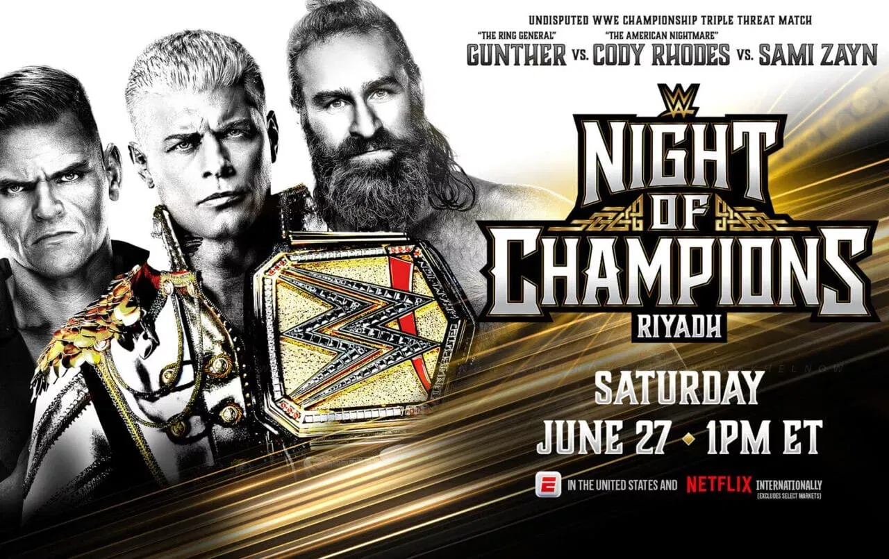 WWE Night of Champions 2026 Cody Rhodes vs Sami Zayn vs Gunther