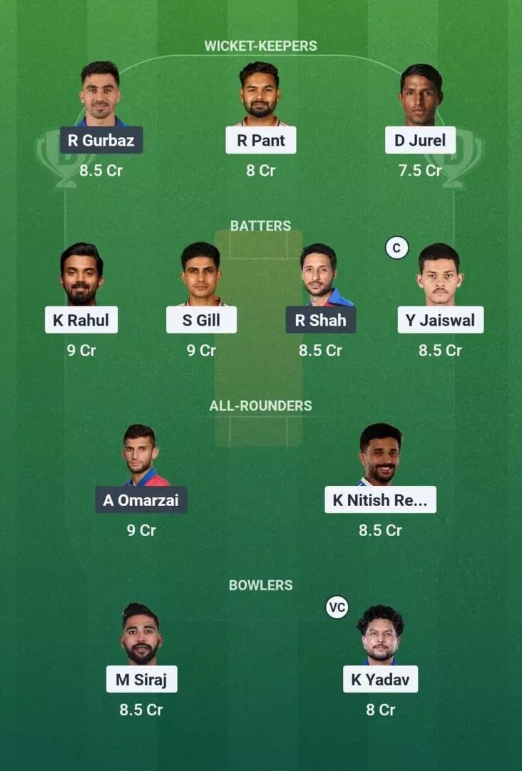 IND נגד AFG Dream11 צוות 2