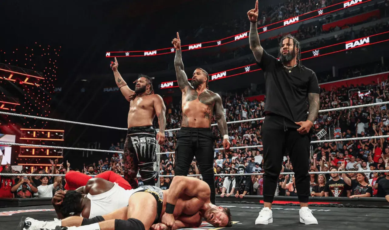 WWE Raw July 20, 26 The Bloodline (Jey Uso, Jimmy Uso & Jacob Fatu)