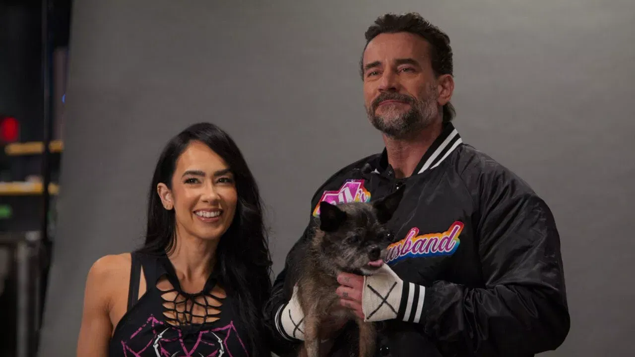 WWE: Unreal: Season 3. (L-R) AJ Lee and CM Punk in WWE: Unreal: Season 3. Cr. NETFLIX © 2026