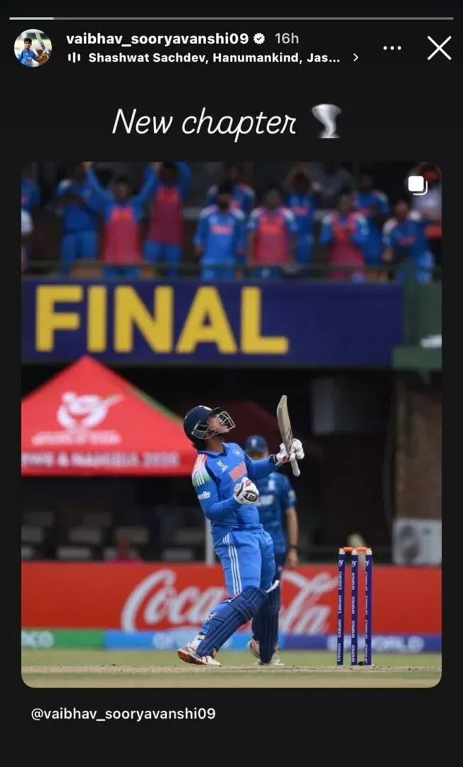 Vaibhav Sooryavanshi Insta Story