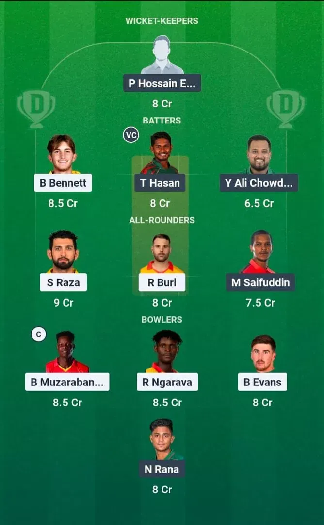 ZIM vs BAN Dream11 Prediction, Dream11 Playing XI, Today Match 2nd, Zimbabwe vs Bangladesh T20I series 2026