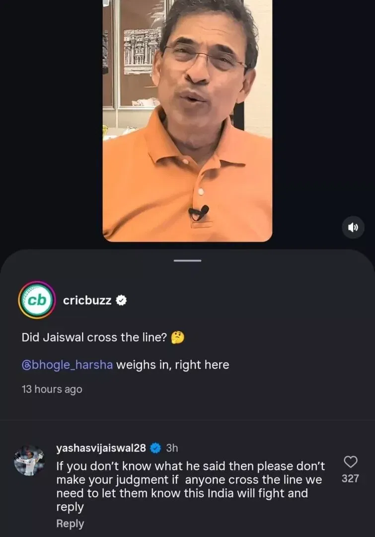 Yashasvi Jaiswal’s strong reply to Harsha Bhogle’s remarks on the clash
