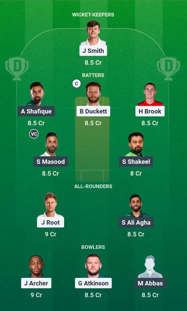 ENG vs PAK Dream11 Prediction, Best Dream11 Playing XI, Today Match 1st Test, England vs Pakistan Test series 2026
