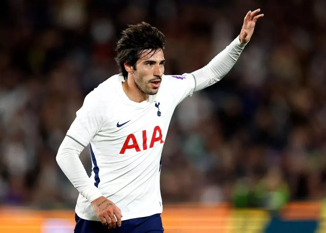 SYDNEY, AUSTRALIA - AUGUST 01: Sandro Tonali of Tottenham Hotspur celebrates scoring a goal during the Sydney Super Cup match between Chelsea FC and Tottenham at Accor Stadium on August 01, 2026 in Sydney, Australia. (Photo by Brendon Thorne/Getty Images)
