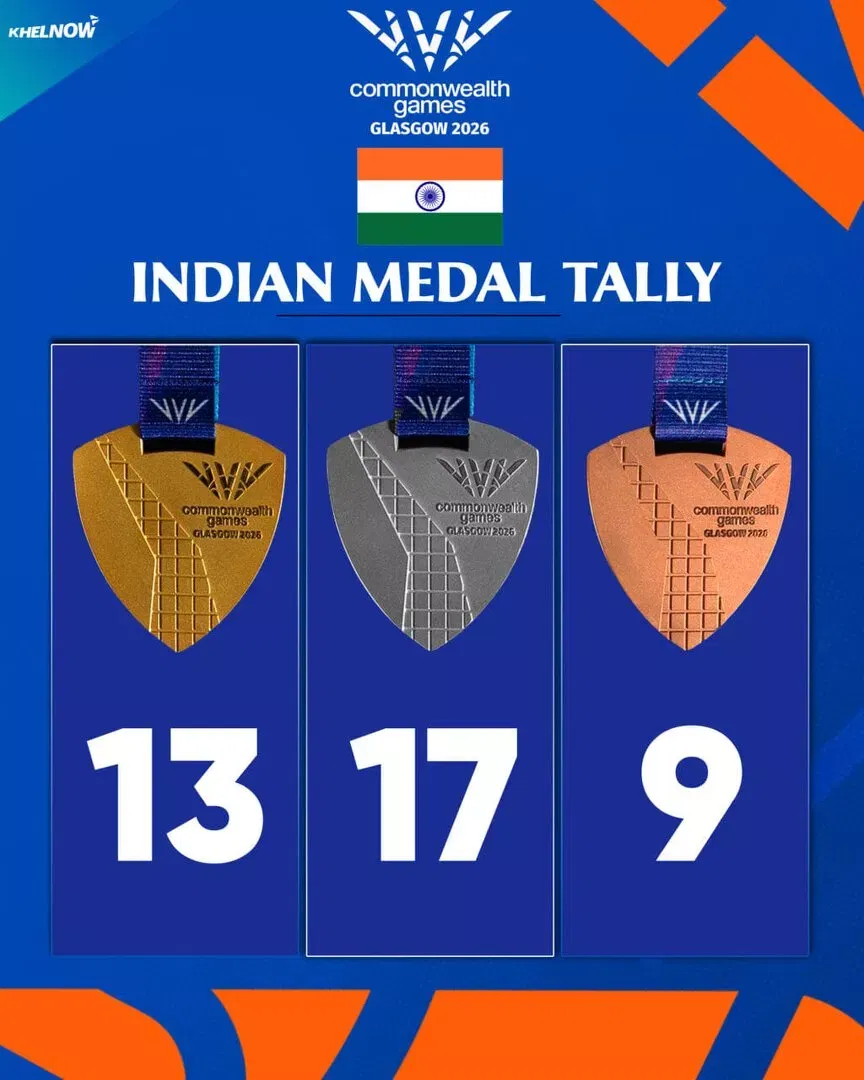 India Medal Tally Day 9