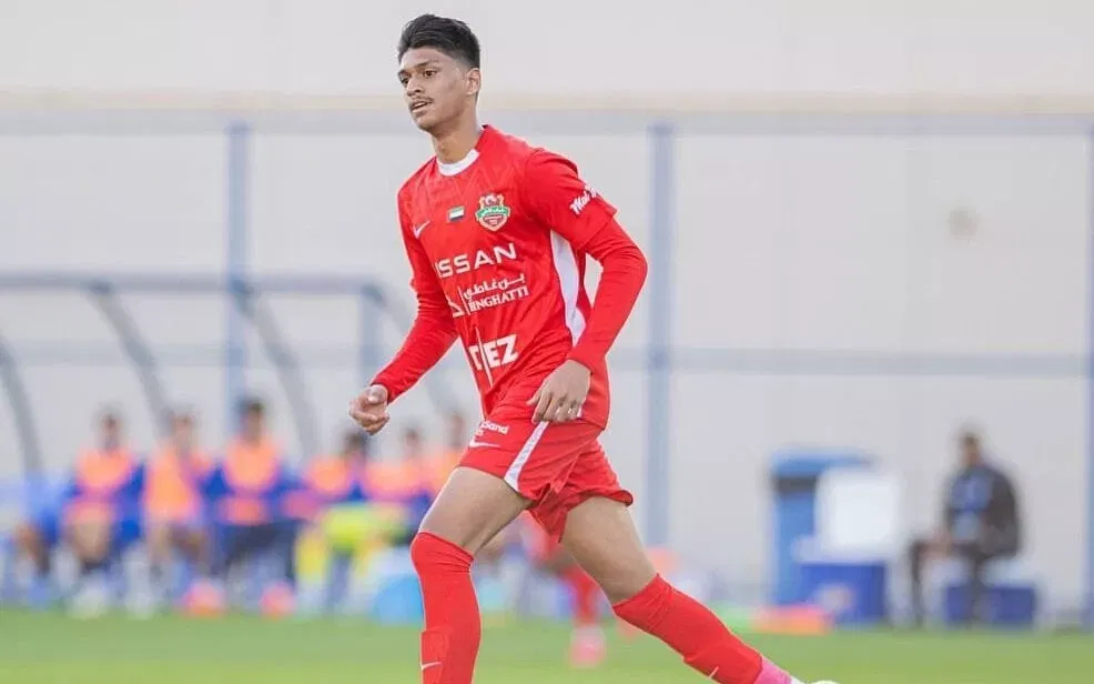India U-20 striker Hateem Ali playng for his club in UAE