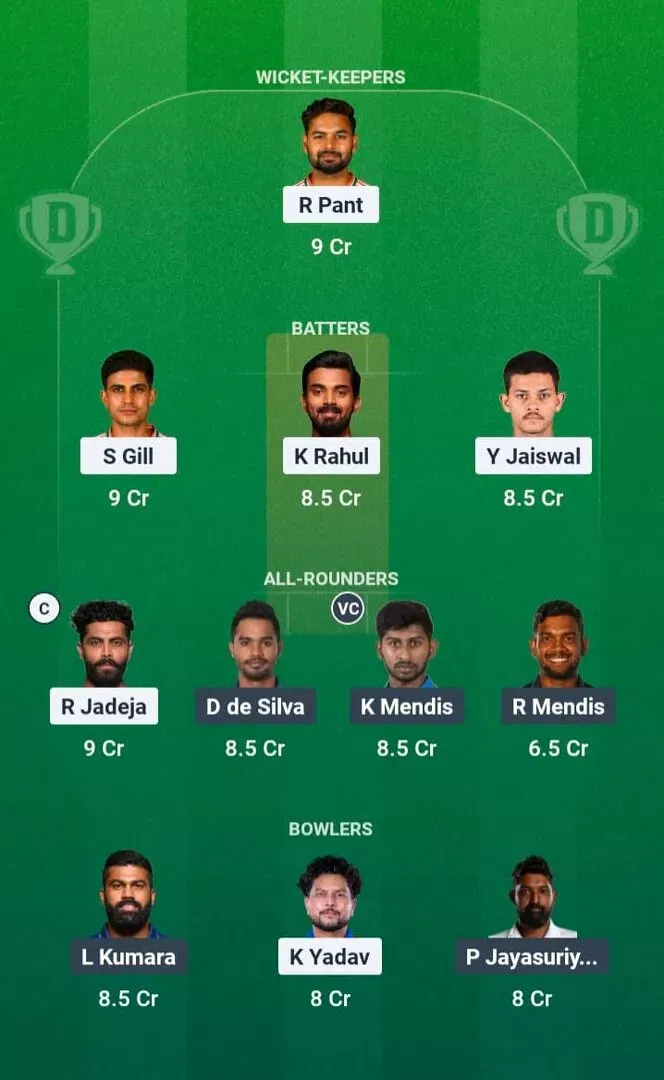 SL vs IND Dream11 Prediction, Dream11 Playing XI, Today Match 1st, Sri Lanka vs India Test series 2026