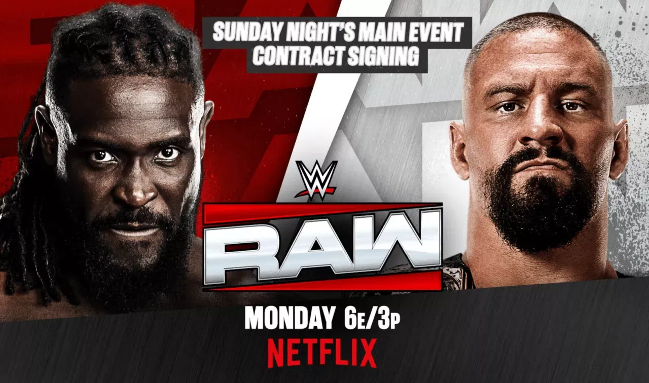 WWE Raw August 24, 26 - Oba Femi & Bron Breakker SNME Contract signing