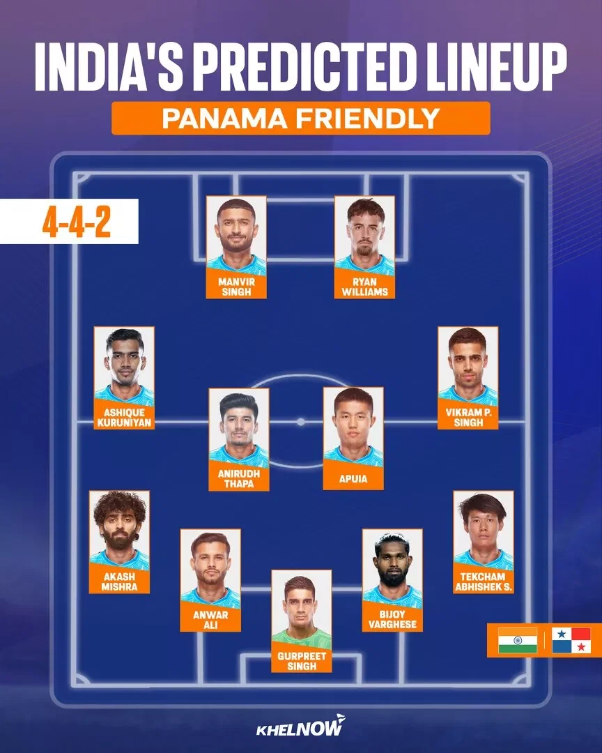 How can Indian football team line up for their international friendly against Panama?