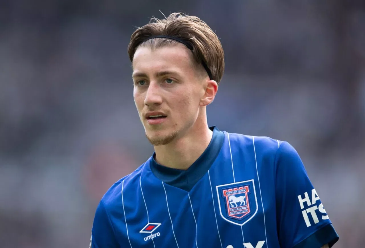 NEWCASTLE UPON TYNE, ENGLAND - APRIL 26: Jack Clarke of Ipswich Town during the Premier League match between Newcastle United FC and Ipswich Town FC at St James' Park on April 26, 2025 in Newcastle upon Tyne, England. (Photo by Visionhaus/Getty Images)