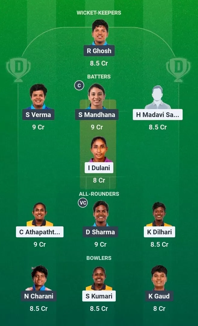 IND-W vs SL-W Dream11 Prediction, Dream11 Playing XI, Today Final, Women's Asian Games 2026