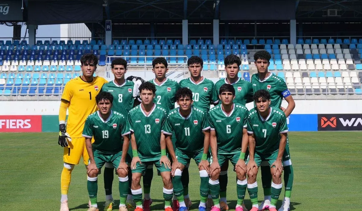 Iraq players ahead of kick-off in AFC U-20 Asian Cup qualifiers