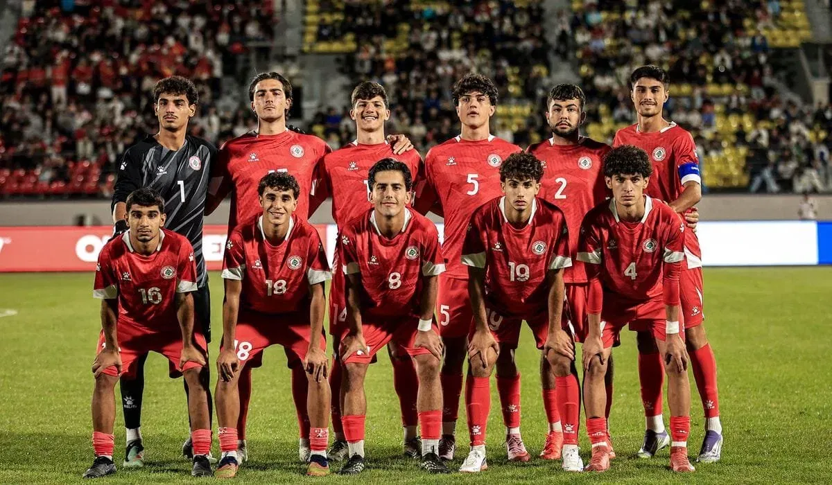 Lebanon players ahead of kick-off in AFC U-20 Asian Cup qualifiers