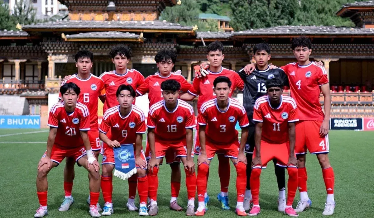Singapore players ahead of kick-off in AFC U-20 Asian Cup qualifiers