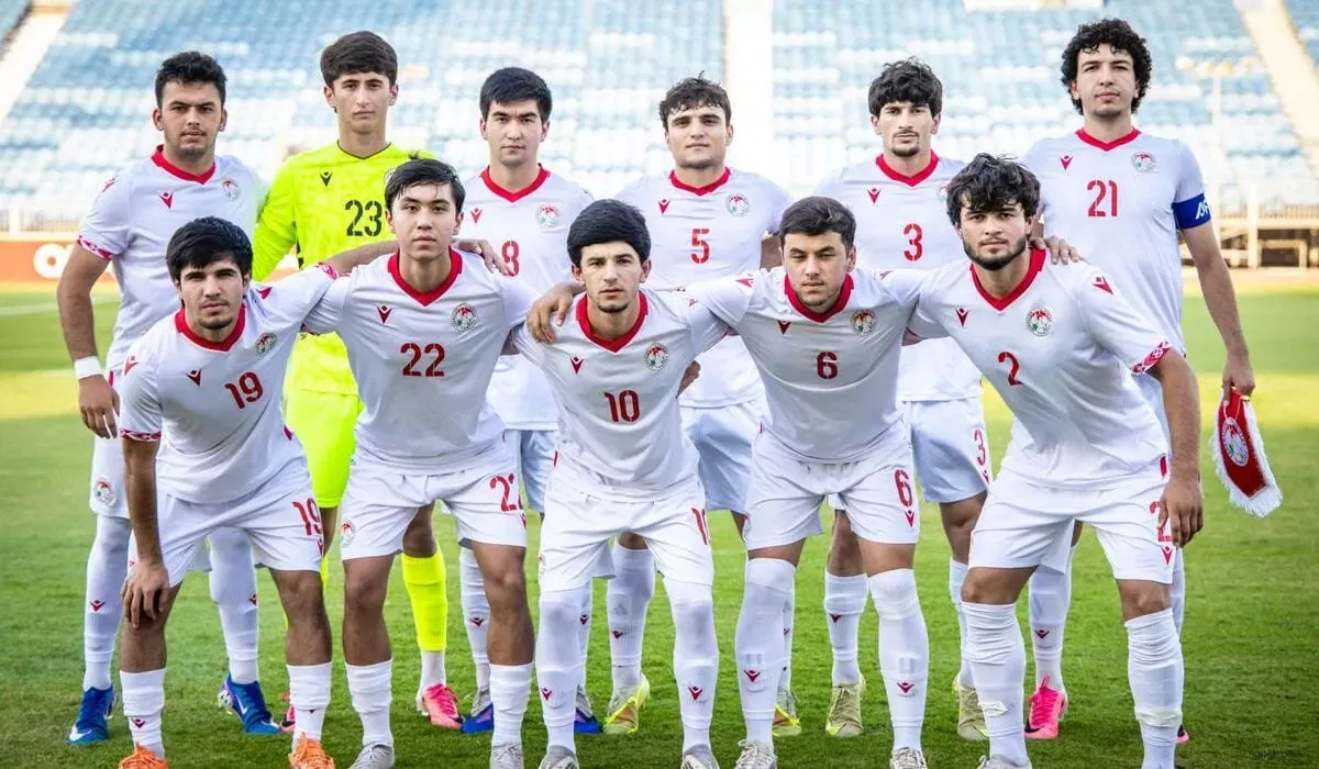 Tajikistan players ahead of kick-off in AFC U-20 Asian Cup qualifiers