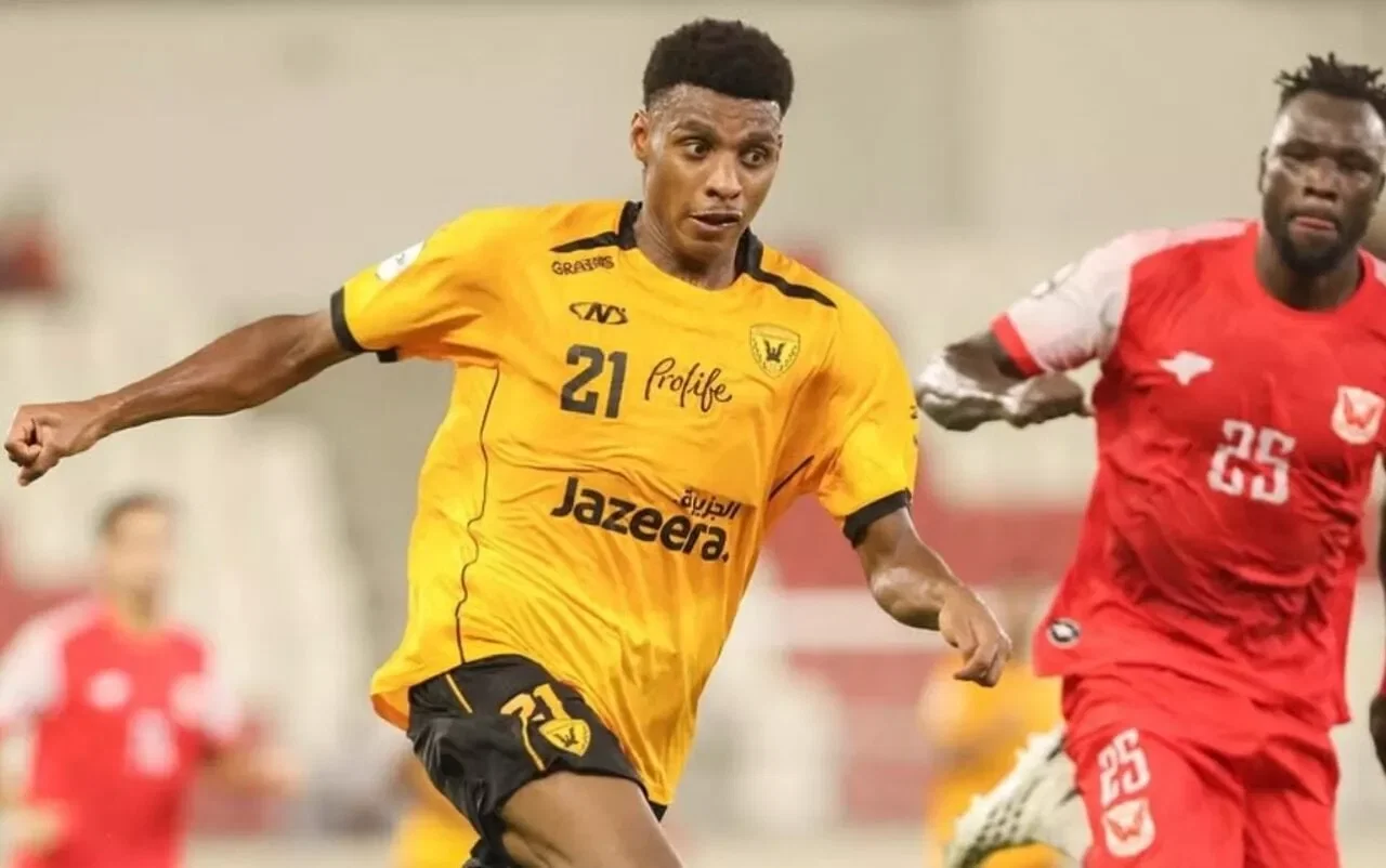 Abdulrahman Al-Mushaifri in action for Al-Qadsia SC