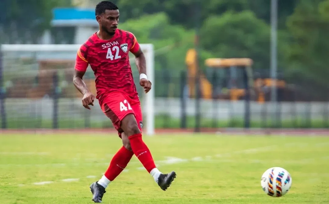 Brison Fernandes in action for Chennaiyin FC in a friendly
