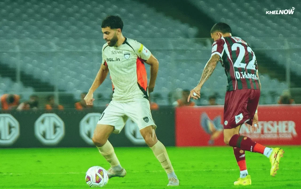 Madih Talal in action for Chennaiyin FC against Mohun Bagan SG
