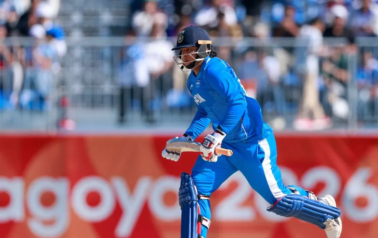Vaibhav Sooryavanshi in action for India at the Asian Games 2026.