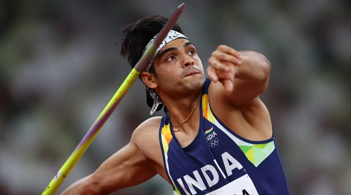 Neeraj Chopra soutěží na červnovém mítinku IAAF Golden Treke Ostrava