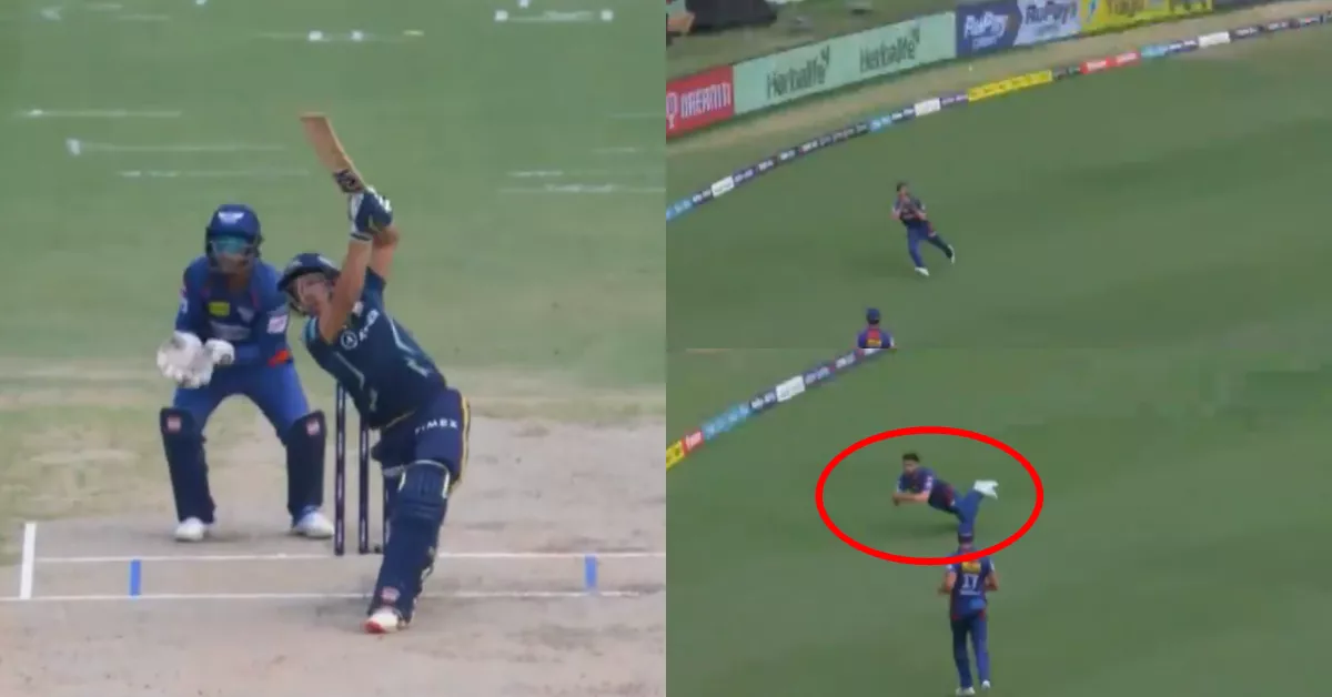Watch: Naveen Ul Haq's diving catch off Amit Mishra's bowling to dismiss Abhinav Manohar