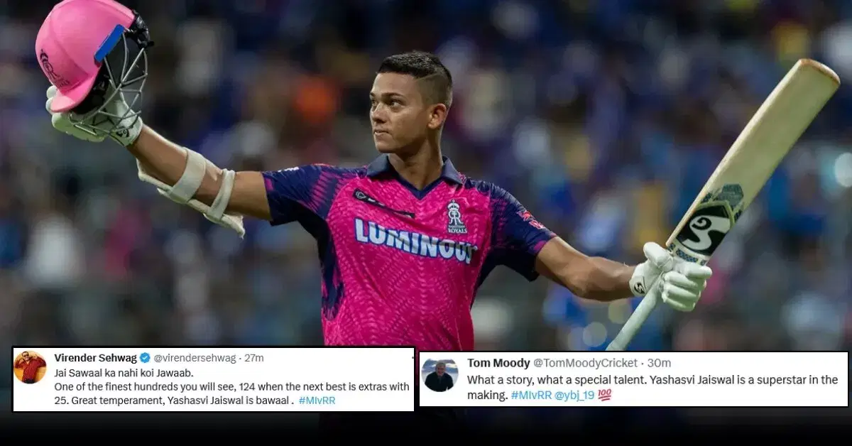 RR's Yashasvi Jaiswal lits social media on fire with his swashbuckling century vs MI