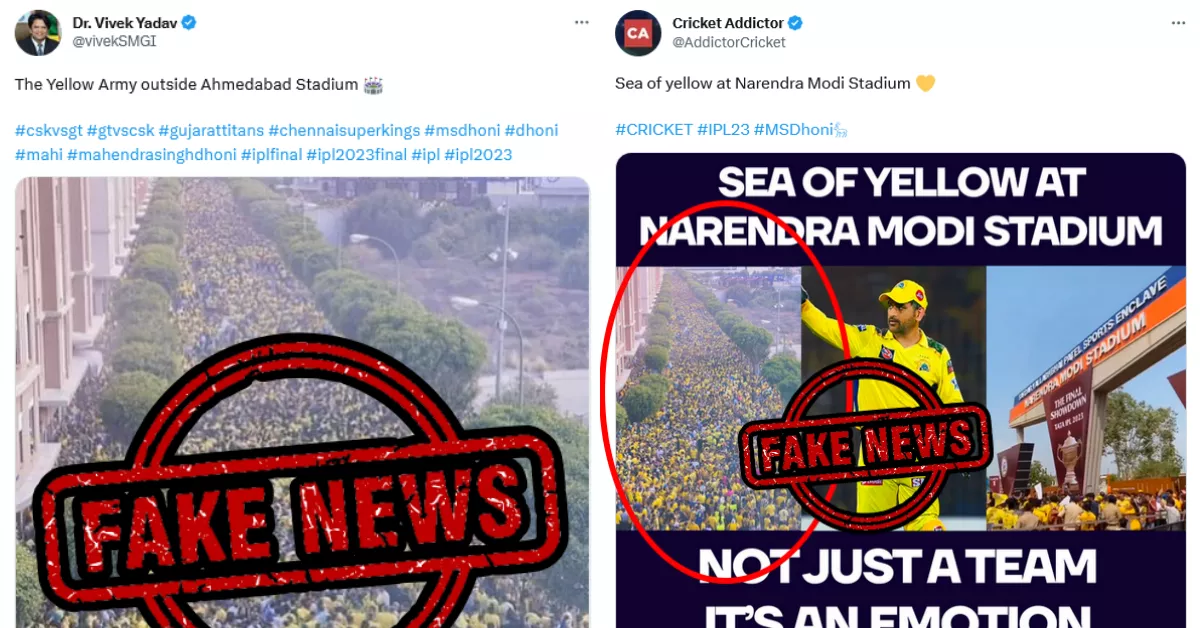 Fake News Alert! This is not a pic of CSK fans outside Ahmedabad Stadium for IPL 2023 final