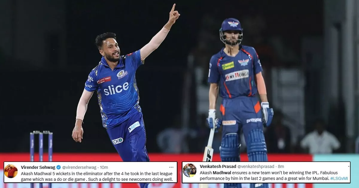 Twitter reacts as MI bowler Akash Madhwal picks 5 wickets conceding just 5 runs against LSG in IPL 2023 Eliminator