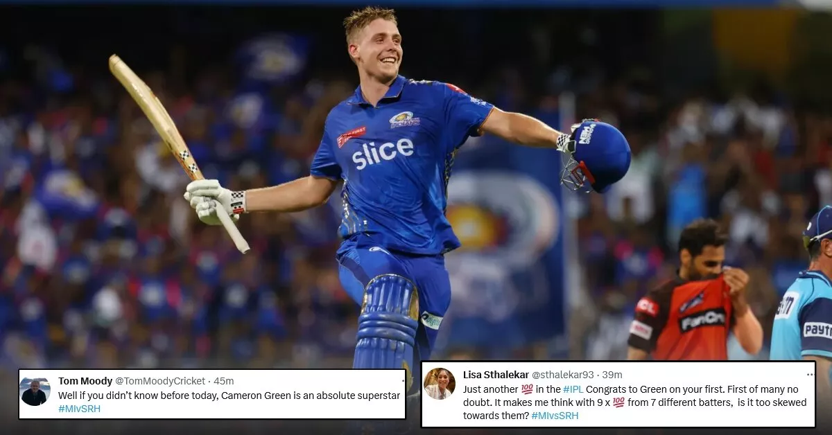Twitter goes gaga as Cameron Green smashes his maiden IPL century to help MI beat SRH by 8 wickets