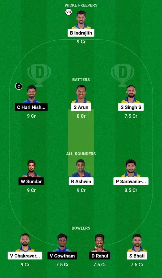 DD vs SMP Dream11 Team 1