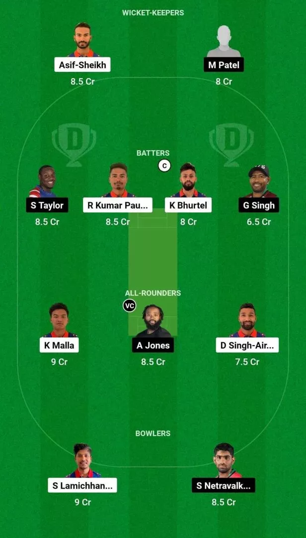 NEP vs USA Dream11 Team 1