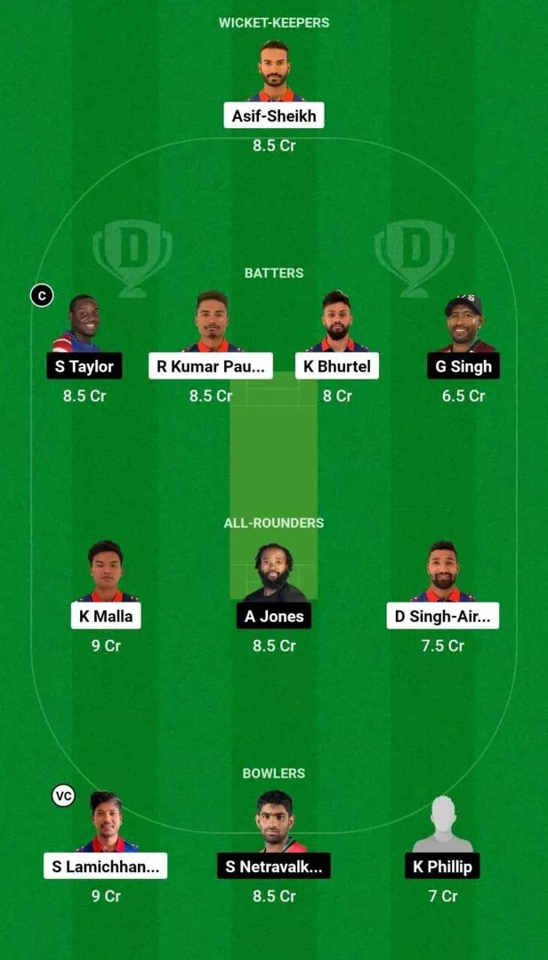 NEP vs USA Dream11 Team 2