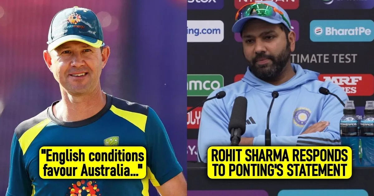Rohit Sharma responds to Ricky Ponting's statement "English conditions will favour Australia" ahead of ICC WTC final