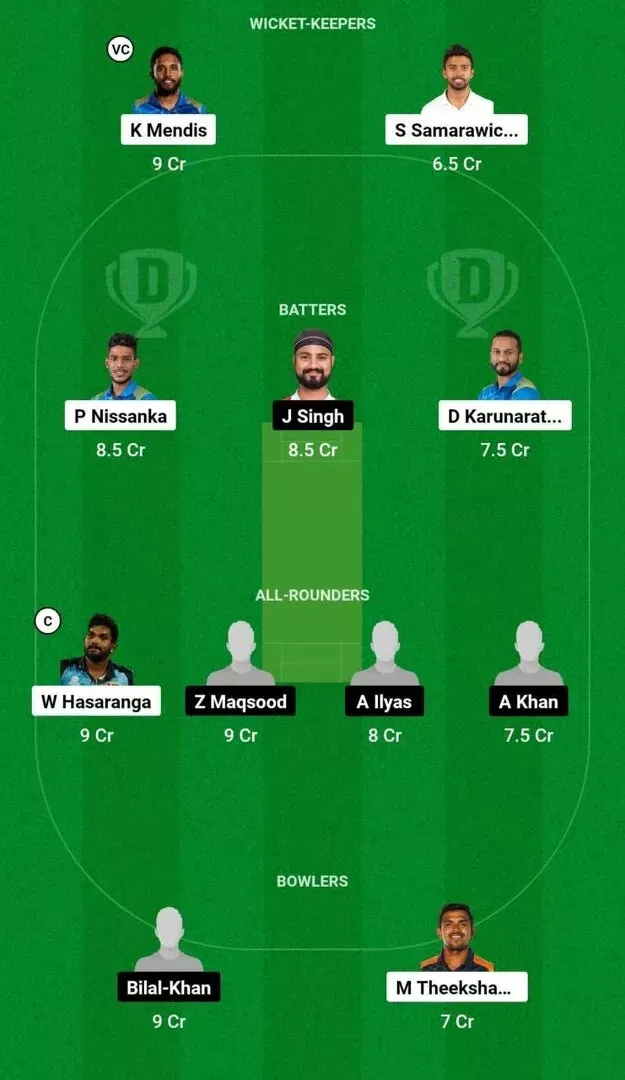 SL vs OMN Dream11 Team 1