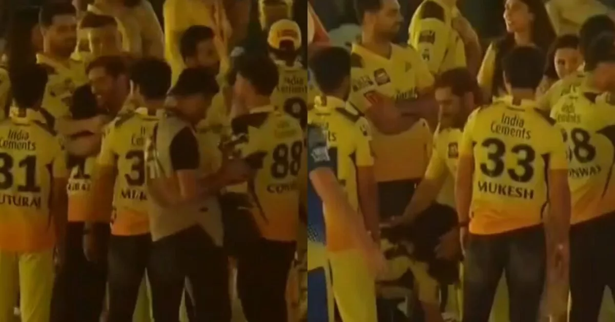 Watch: Ruturaj Gaikwad's wife-to-be Utkarsha Pawar touches MS Dhoni's feet after CSK's IPL 2023 title win