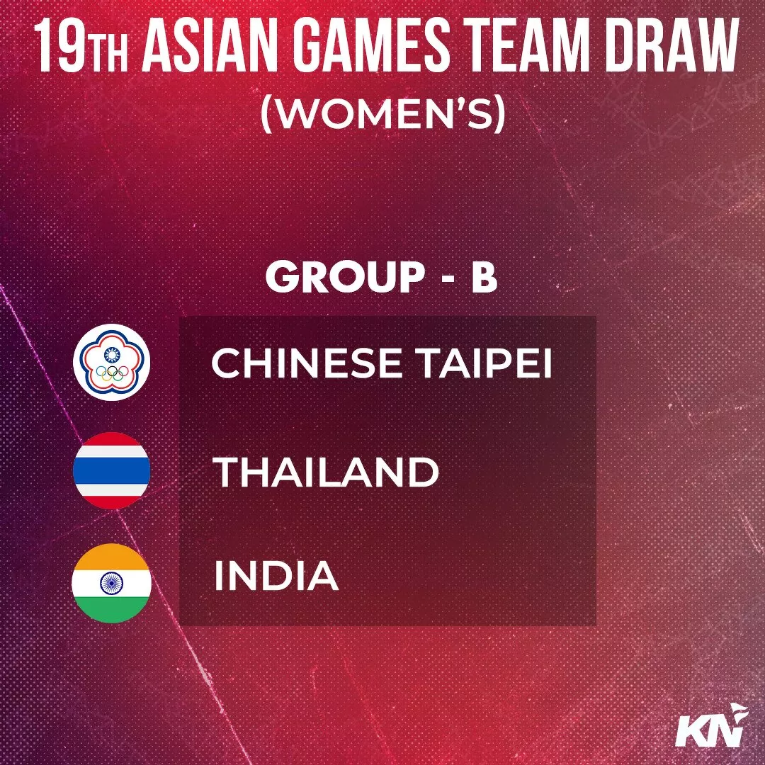 India Chinese Taipei Thailand Group B Asian Games 2023 Draw