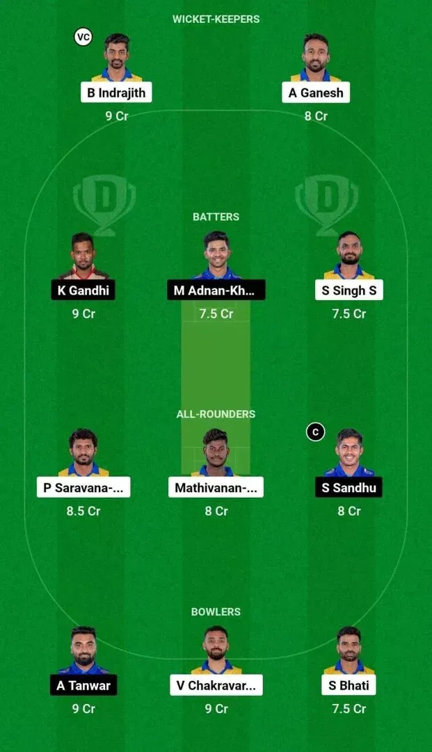 DD vs SS Dream11 Team 1