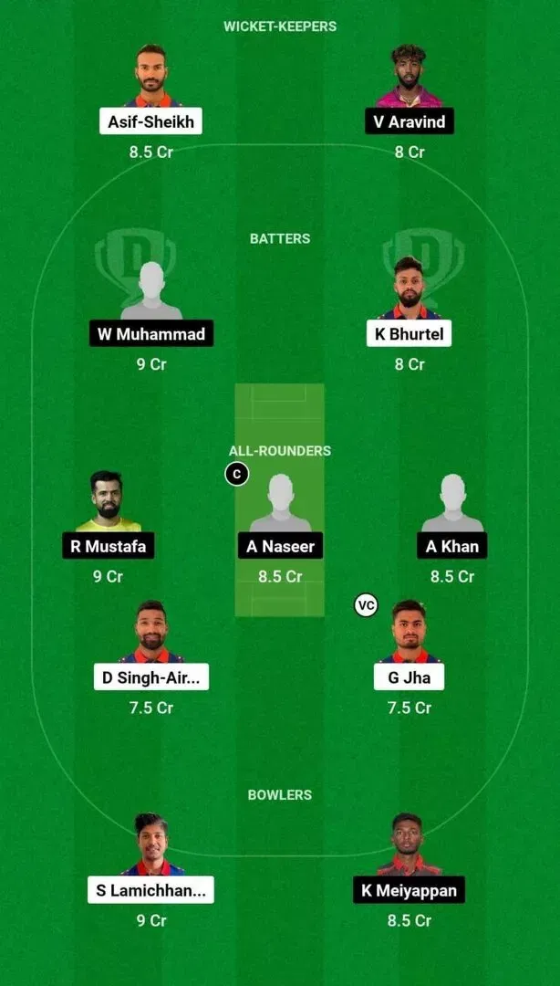 NEP vs UAE Dream11 Team 1