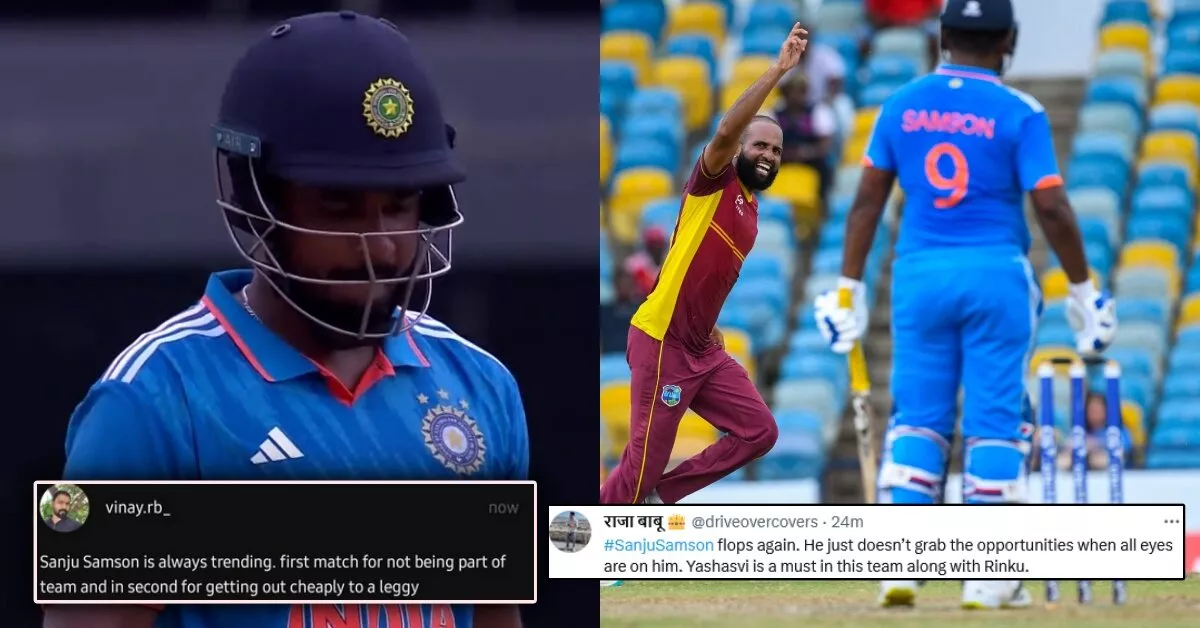 Twitter brutally trolls Sanju Samson as he flops with the bat on ODI ...