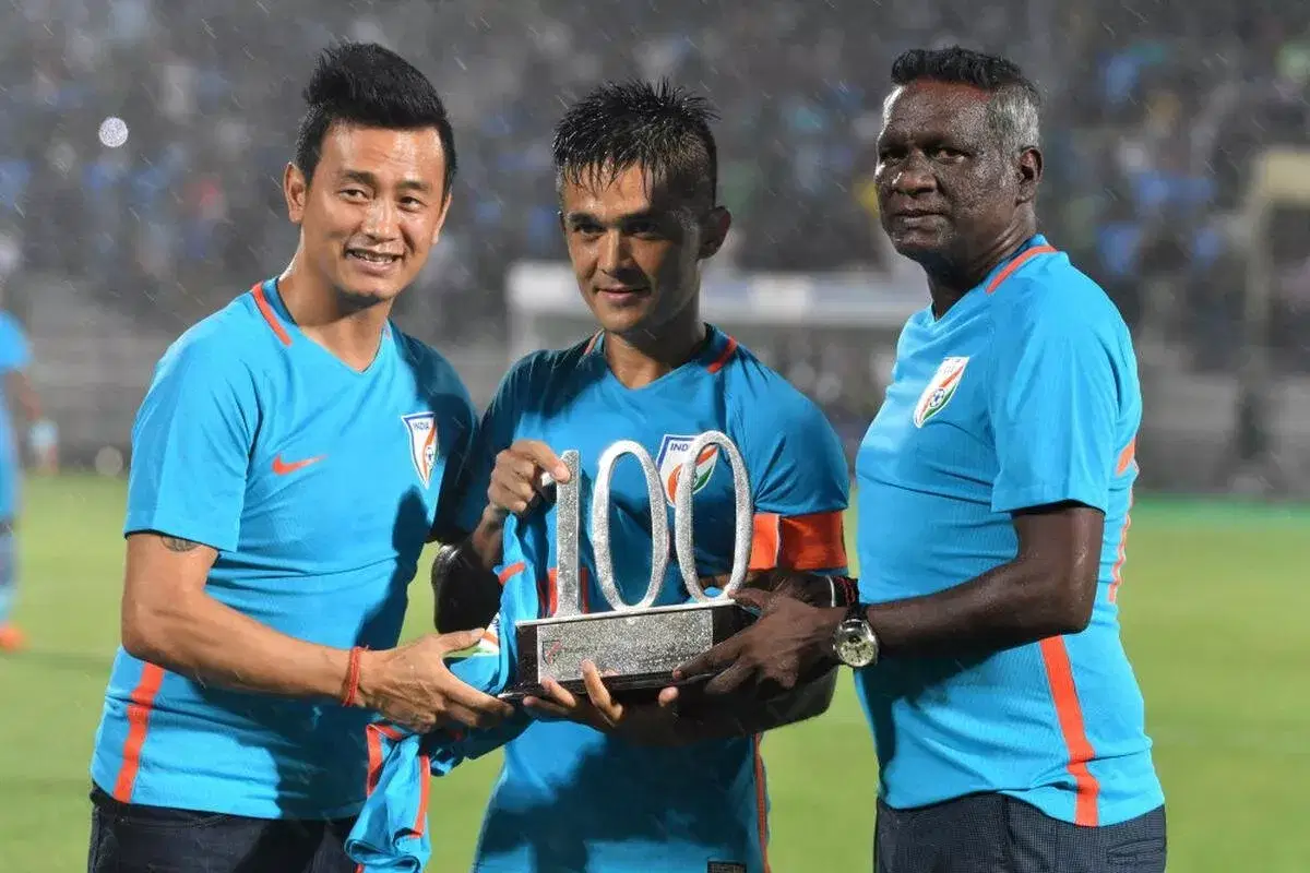 Indian Football Team Bhaichung Bhutia Sunil Chhetri IM VIjayan