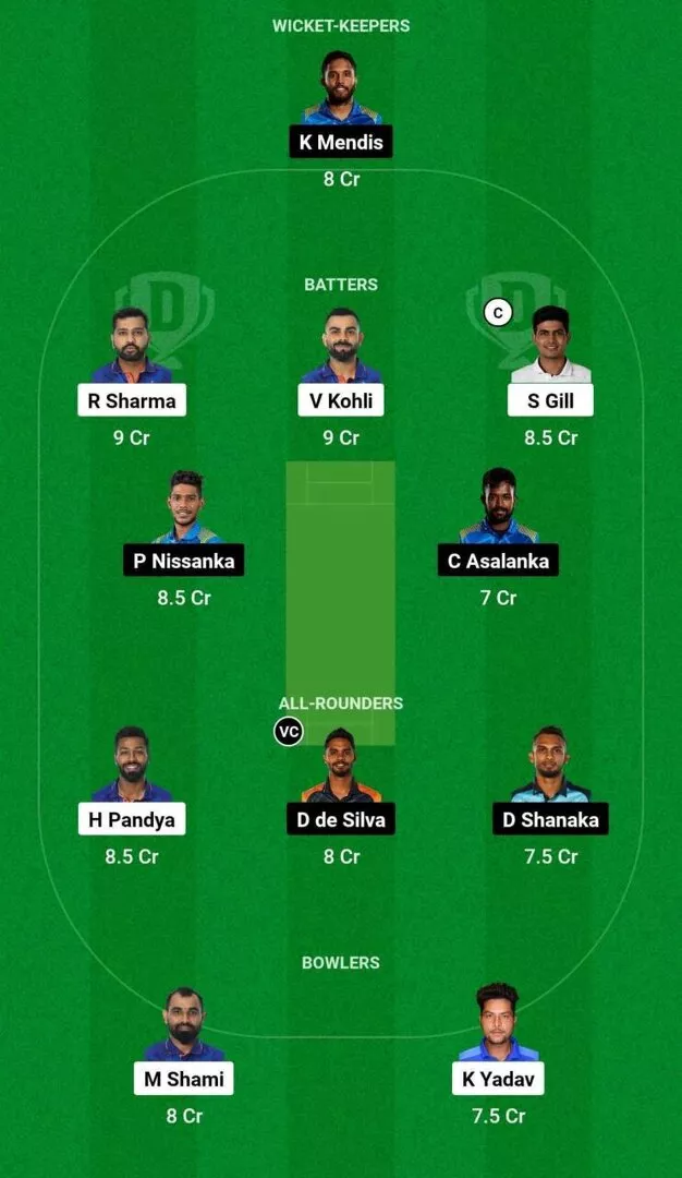 IND vs SL Asia Cup Super Four Dream11 Team 2