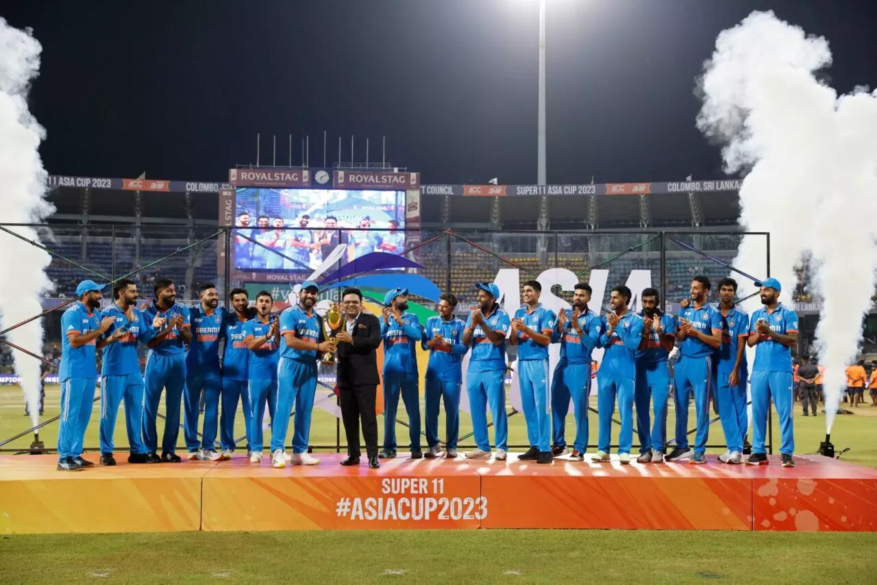 Indian cricket team celebrate after winning Asia Cup 2023