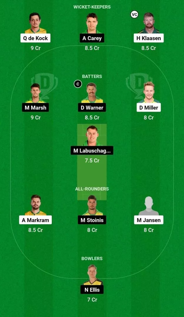 SA vs AUS 5th ODI Dream11 Team 2