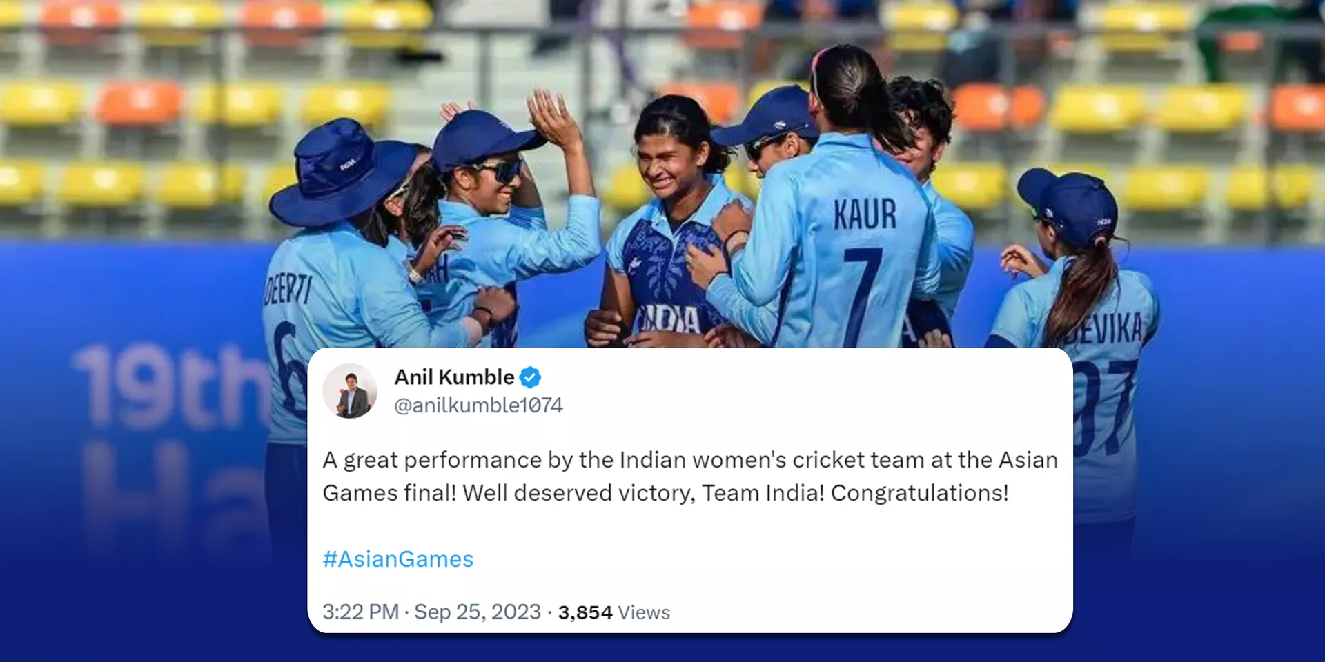 Twitter erupts as India women's cricket team defeat Sri Lanka in final to win Asian Games gold medal