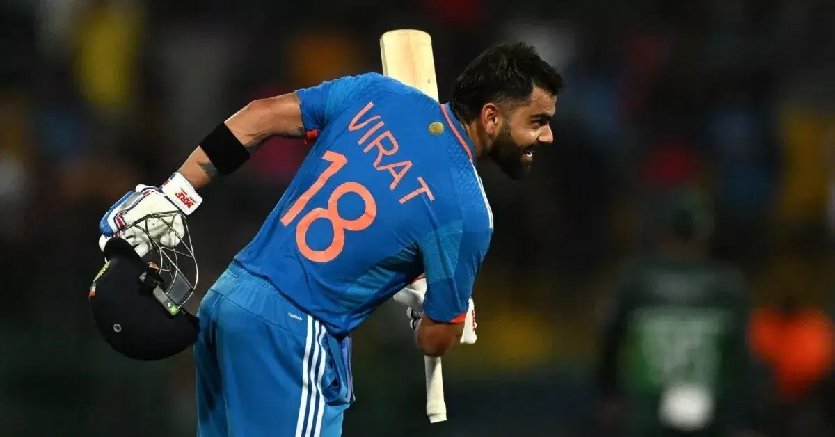 Virat Kohli celebrates his 47th ODI century