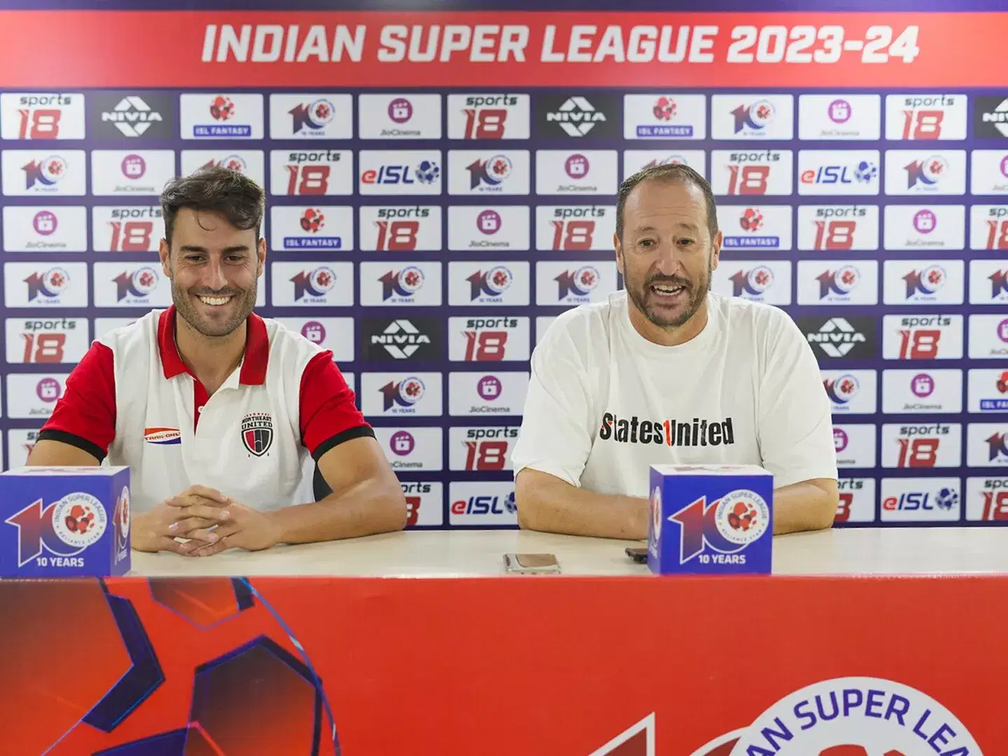 ISL 2023-24 NORTHEAST UNITED JAMSHEDPUR FC JUAN PEDRO BENALI NESTOR ALBIACH