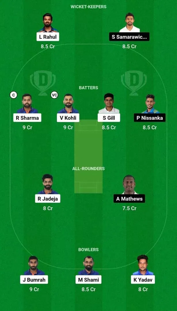 IND vs SL CWC 2023 Dream11 Team 1